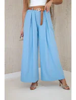 Široké kalhoty s páskem modrý