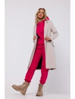 model 18863505 Kabát na knoflíky béžový - Moe