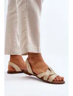Zazoo Pohodlné kožené sandále, béžové Zazoo Pohodlné kožené sandále, béžové