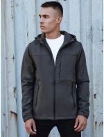 Pánská přechodná softshellová bunda s kapucí tmavě šedá Dstreet model 21980018 - FashionStreet