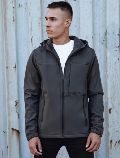 Pánská přechodná softshellová bunda s kapucí tmavě šedá Dstreet model 21980018 - FashionStreet