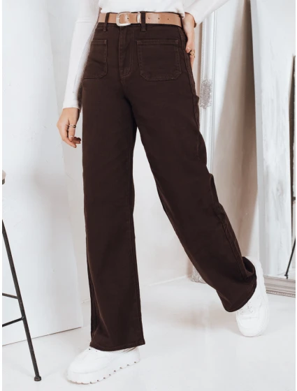 Široké džínsy hnedé Dstreet UY2842 Široké džínsy hnedé Dstreet UY2842