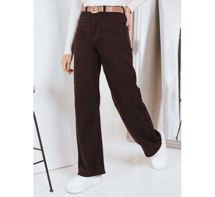 Široké džínsy hnedé Dstreet UY2842 Široké džínsy hnedé Dstreet UY2842