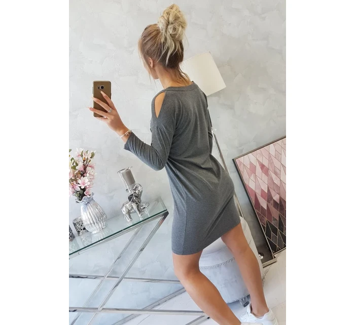 Šaty s potiskem Love v grafitové barvě