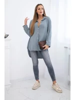 Bavlněná mušelínová košile Plus Size tmavě šedá Bavlněná mušelínová košile Plus Size tmavě šedá