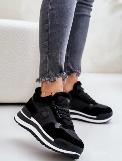 Sneakersy Damskie Ocieplane Na Platformie Big Star OO274A216 Czarne