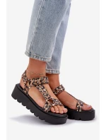 Zdobené Sandály Na Platformě Leopardí Hnědé model 21684515 - Boto