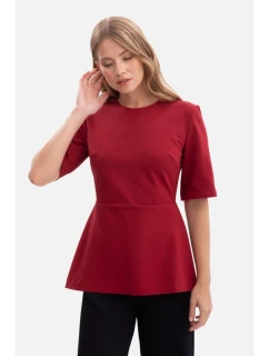 model 21379914 Pletený top s peplum bordó - BeWear