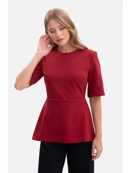 model 21379914 Pletený top s peplum bordó - BeWear