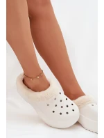 Dámske penové papuče zateplené kožušinou - biele Palvine Dámske penové papuče zateplené kožušinou - biele Palvine