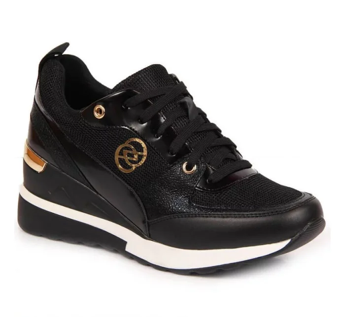 Dámské sportovní boty na platformě / Černá s bílou model 20235477 - EVENTO Dámské sportovní boty na platformě / Černá s bílou model 20235477 - EVENTO