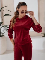 Bordó dámský velurový komplet Dstreet model 21970596 - FashionStreet Bordó dámský velurový komplet Dstreet model 21970596 - FashionStreet