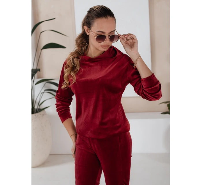 Bordó dámský velurový komplet Dstreet model 21970596 - FashionStreet Bordó dámský velurový komplet Dstreet model 21970596 - FashionStreet