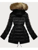 Čierno-hnedá obojstranná dámska zimná bunda (mhm-w556) Čierno-hnedá obojstranná dámska zimná bunda (mhm-w556)