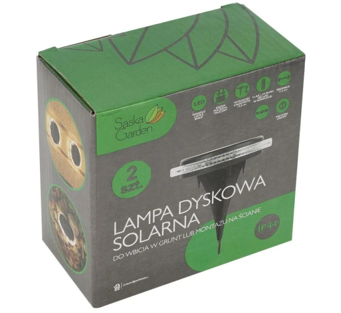 SOLÁRNE DISKOVÉ LAMPY PRE MONTÁŽ NA ZEM ALEBO NA STENU 2KS