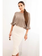 Dámska viskózna ceruzková sukňa s elastickým pásom béžová Dámska viskózna ceruzková sukňa s elastickým pásom béžová