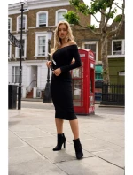 M757 Bodycon šaty na ramienka - čierne M757 Bodycon šaty na ramienka - čierne