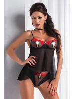 Letizia Čierno-červená košieľka + otvorený spodný diel ZADARMO! - Irall