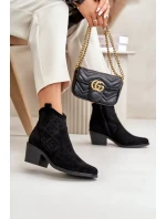 Acorn členkové topánky Kovbojské topánky na zips Eco Suede Black S.Barski