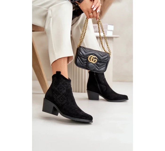 Acorn členkové topánky Kovbojské topánky na zips Eco Suede Black S.Barski