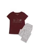 Dámske pyžamo Horoscope 40115-93X Bordeaux / Grey - Henderson Ladies