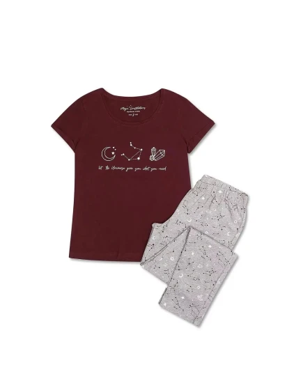 Dámske pyžamo Horoscope 40115-93X Bordeaux / Grey - Henderson Ladies