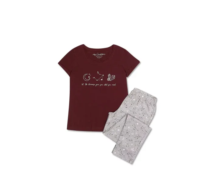 Dámske pyžamo Horoscope 40115-93X Bordeaux / Grey - Henderson Ladies