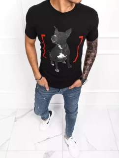 Pánske tričko s potlačou čierne FashionStreet RX4762