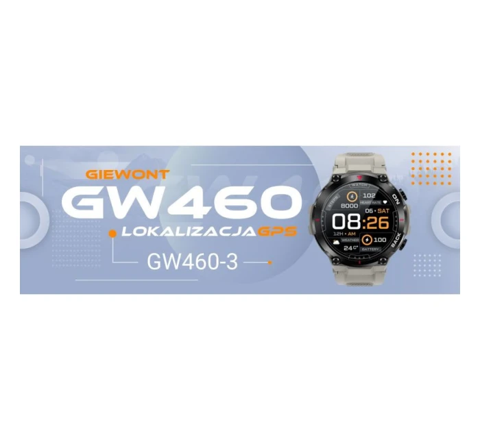 GIEWONT Pioneer GPS smart hodinky GW460-3 - Svetlý kameň GIEWONT Pioneer GPS smart hodinky GW460-3 - Svetlý kameň