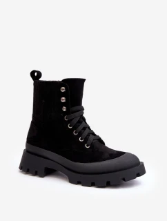 Botky Trapery Dámské Šněrovací Černé model 21640459 - Boto