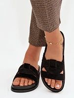 Dámské pantofle Eko semiš s pásky Černé Marivessa