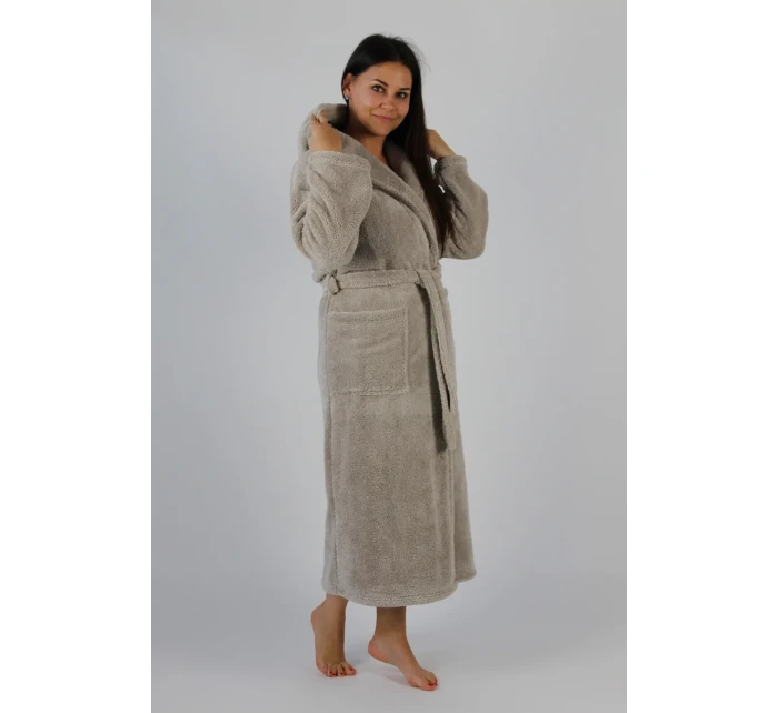 Dlouhý dámský župan s kapucí model 16115315 LUNA II - De Lafense