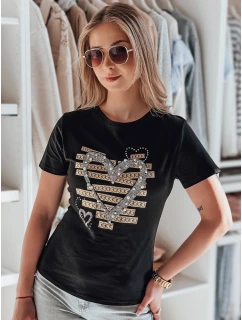 Dámske tričko so srdcom MARISS čierne FashionStreet RY2740