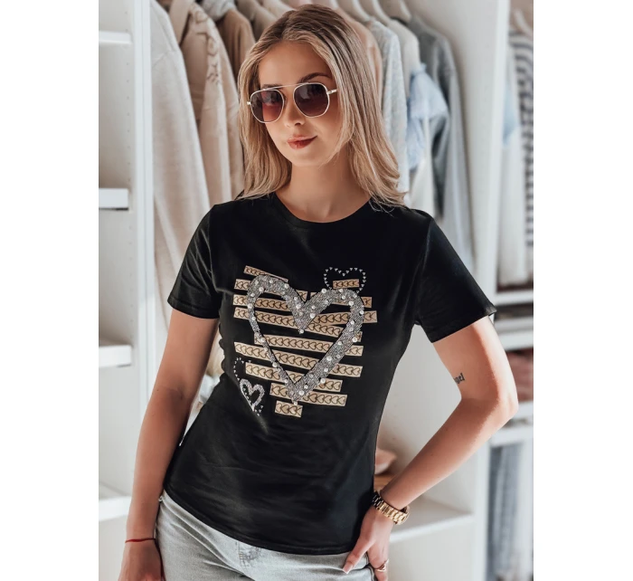 Dámske tričko so srdcom MARISS čierne FashionStreet RY2740
