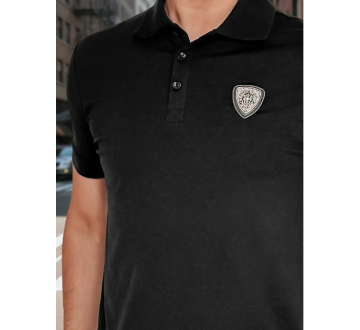 Pánská polokošile s nášivkou černá Dstreet model 21988761 - FashionStreet