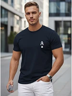 Tshirt męski bawełniany z nadrukiem AS granatowy model 22305562 - FashionStreet