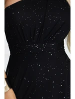 model 21941593 Dlouhé třpytivé večerní šaty na jedno rameno klasické černé - numoco basic model 21941593 Dlouhé třpytivé večerní šaty na jedno rameno klasické černé - numoco basic