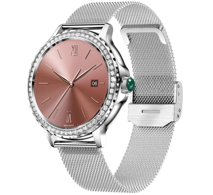 Dámské chytré hodinky Stříbrný náramek + řemínek model 21806347 - RUBICON Dámské chytré hodinky Stříbrný náramek + řemínek model 21806347 - RUBICON