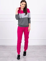 Fuchsiová+sivá farebná pruhovaná súprava