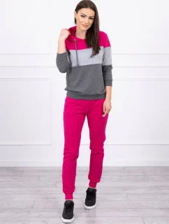 Fuchsiová+sivá farebná pruhovaná súprava