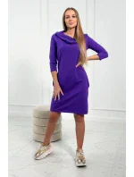 Šaty s kapucňou a vreckami tmavo fialové Šaty s kapucňou a vreckami tmavo fialové