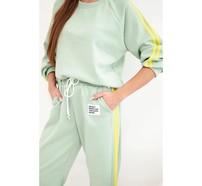 Dámska tepláková súprava Masełko s legínami a voľnou mikinou tmavá mentolová