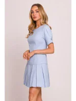 M842 Džínsové šaty so záhybmi - svetlomodré M842 Džínsové šaty so záhybmi - svetlomodré