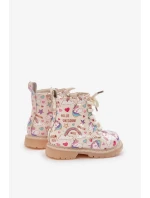 Detské zateplené členkové topánky so zipsom Unicorns Beige Tiptop