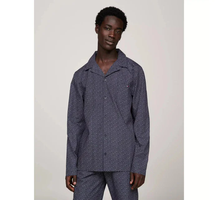 Pánske pyžamové tričko UM0UM02992 02E tmavomodré s potlačou - Tommy Hilfiger Pánske pyžamové tričko UM0UM02992 02E tmavomodré s potlačou - Tommy Hilfiger