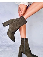Dámska členková obuv HD055-100 Tmavo zelená - Besty