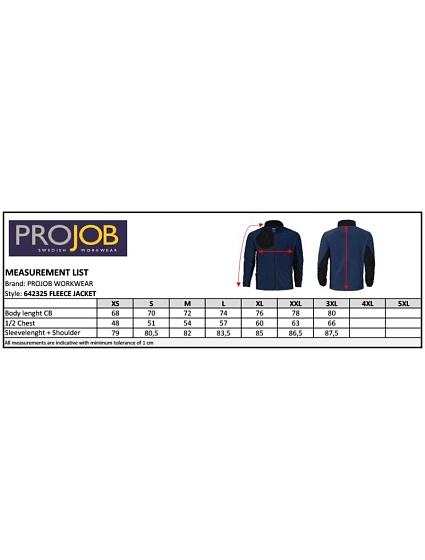 Fleece Jacket Pracovní bunda z 64. black model 22462306 - ProJob Fleece Jacket Pracovní bunda z 64. black model 22462306 - ProJob
