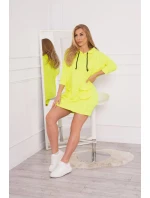 Šaty s kapucí žluté neonové