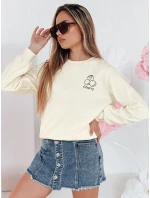 Dámská oversize mikina s výšivkou ecru Dstreet model 21988043 - FashionStreet