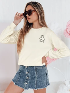 Dámska nadrozmerná mikina s výšivkou CHERSOFT ecru FashionStreet BY1400